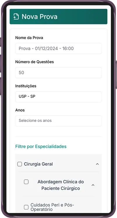 Plataforma GTMED - Criação de Provas Personalizadas