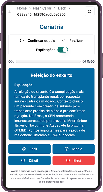Plataforma GTMED - Flash Cards Verso