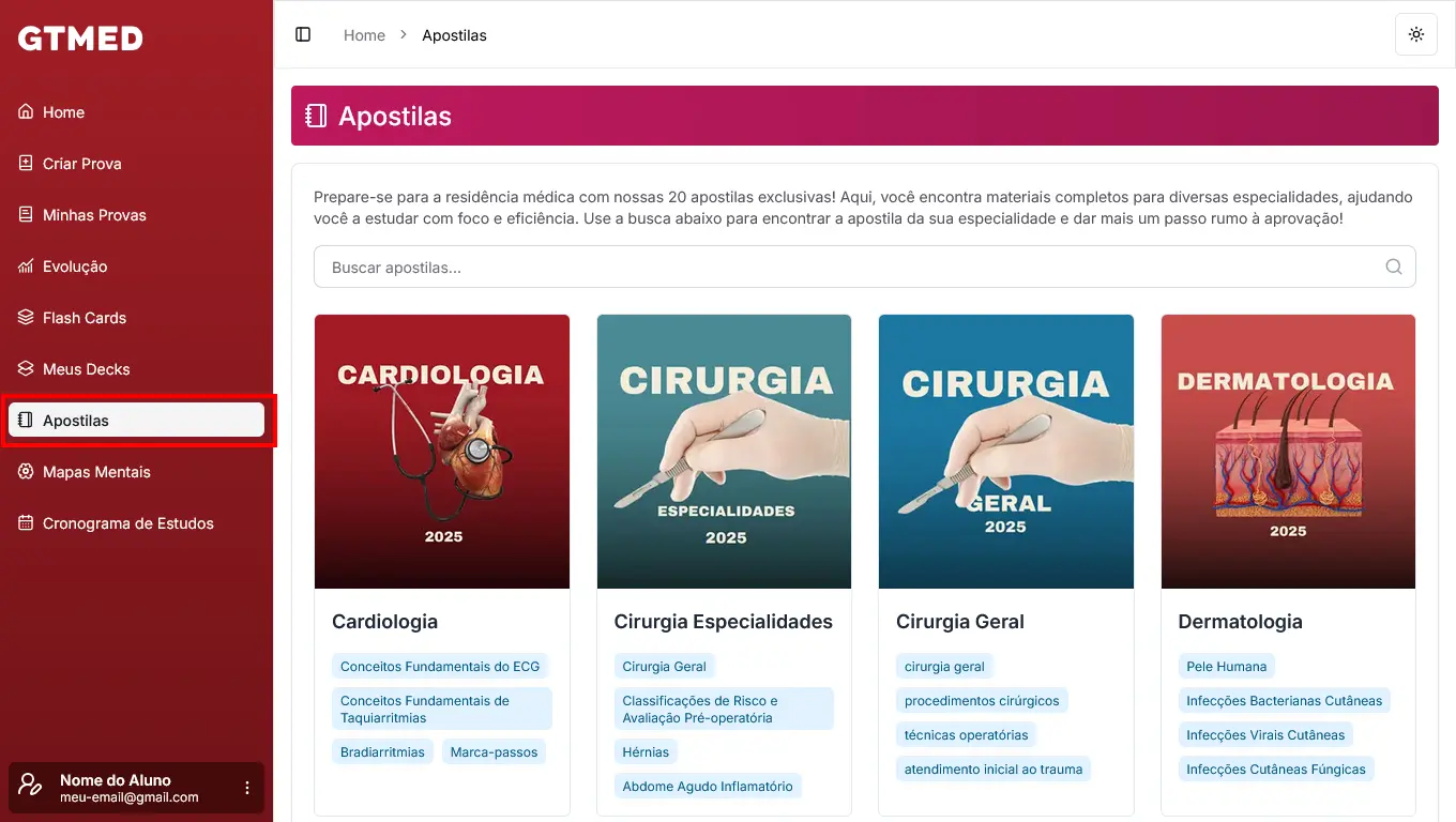 Central de Ajuda - Apostilas: todas as apostilas