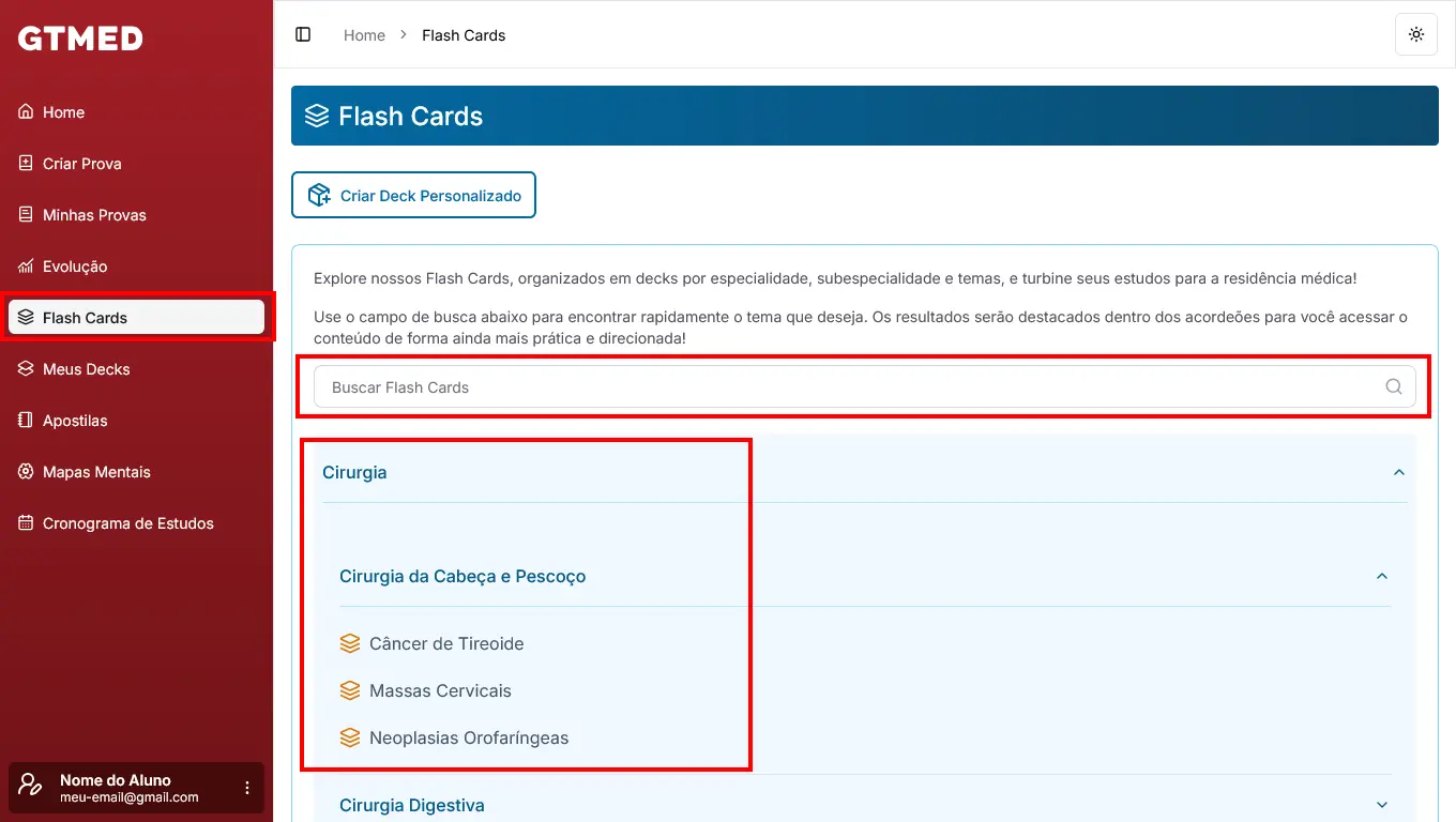 Central de Ajuda - Flash Cards: decks prontos